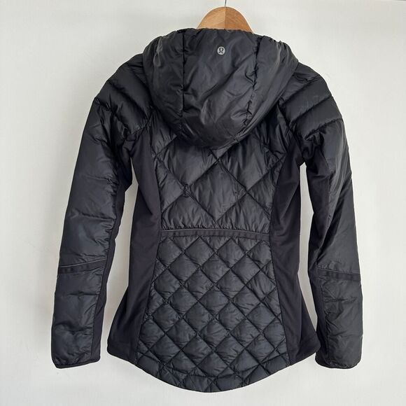 Lululemon Down Jacket Womens 6 Puffer Hooded Quilted Insulated Zip Down For Run - Picture 3 of 16